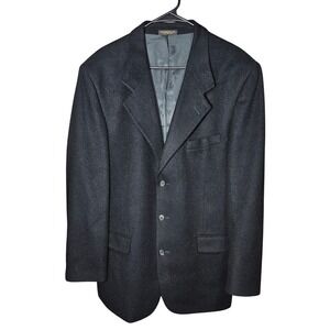 Hardwick Clothes Mens 43L Wool Sports Coat Blazer black Tailored in USA